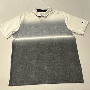 Nike Golf Dri-FIT Gray White Gradient Polo Shirt Size Large